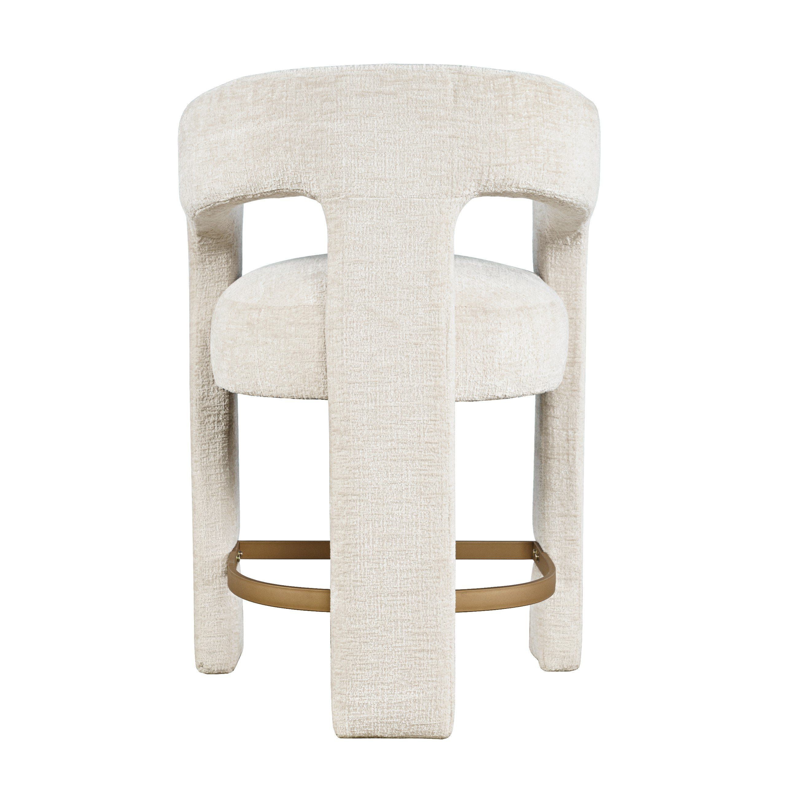 Gwen Modern Luxury Jacquard Fabric Upholstered Boucle Sculpture Counter Stool