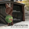 thumbnail image 4 of Outsunny Pavillon Extérieur à Toit Rigide 10 Pieds x 12 Pieds, Brun Foncé, 4 of 9