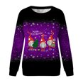 thumbnail image 4 of Qiopertar Chandail en Molleton à Col Rond pour Femmes Mode Décontractée Manches Longues Imprimé de Noël Blouse Offres de la Semaine Liquidation à Moins de 5$ jusqu'à 90 % de Réduction, 4 of 4