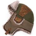 thumbnail image 2 of Men's Ushanka Trapper Hat: Warm Eskimo with Brim Winter Hunting Ear Protection, Cold-Resistant Faux Perfect for Cold Seasons L Army Green, 2 of 2