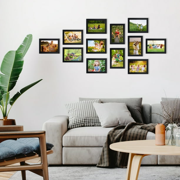 PHAREGE 18 Pack 3.5x5 Black Picture Frames, Wall Mount/Tabletop