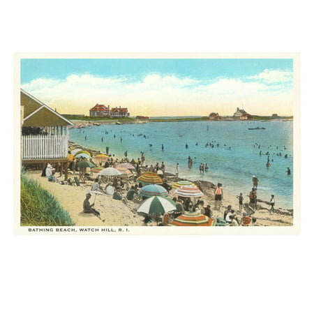 Beach Scene, Watch Hill, Rhode Island Print Wall