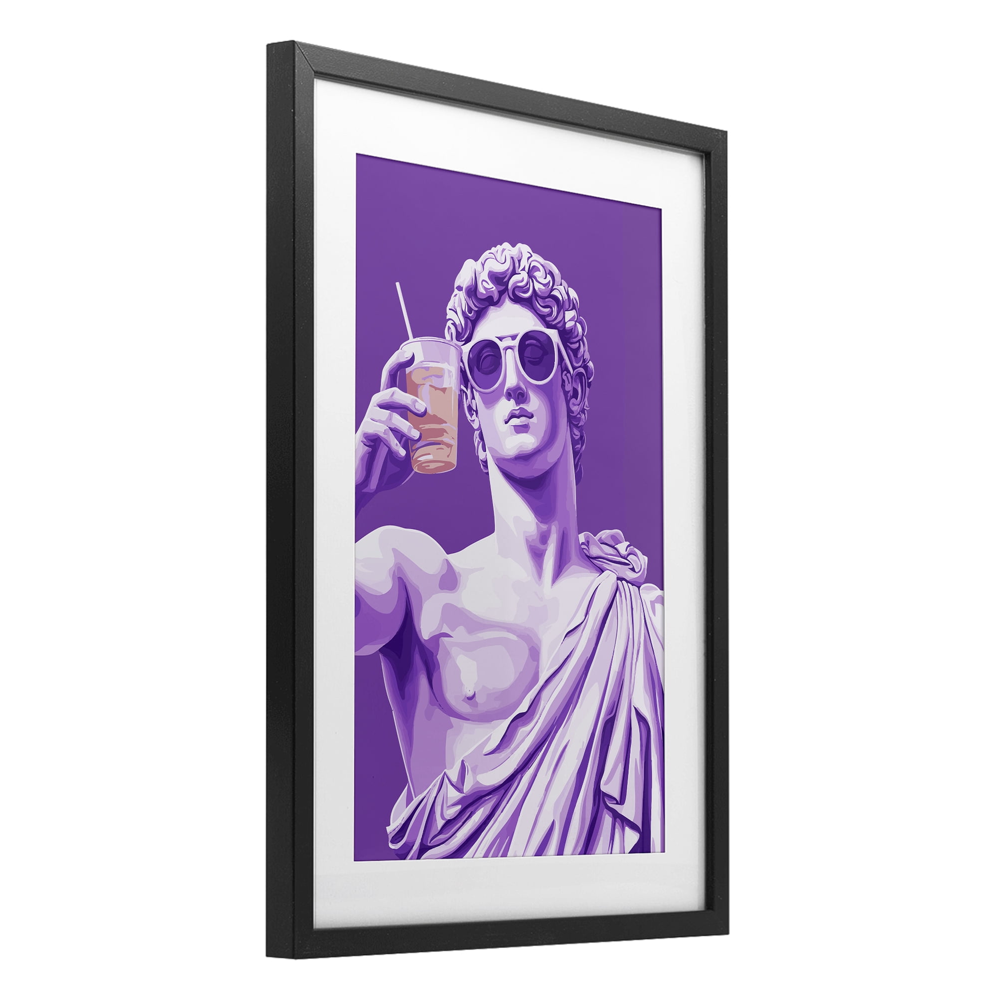 Stupell Industries Greek Statue Cheers Black Framed Print Under Glass, design by Andreas Magnusson