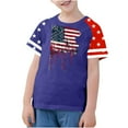 thumbnail image 2 of GERsome Kids Girls 4th of July Short Sleeve T-Shirts American Flag Patriotic Tops Boys Crewneck Graphic Tee, 7-8 Years, 2 of 4