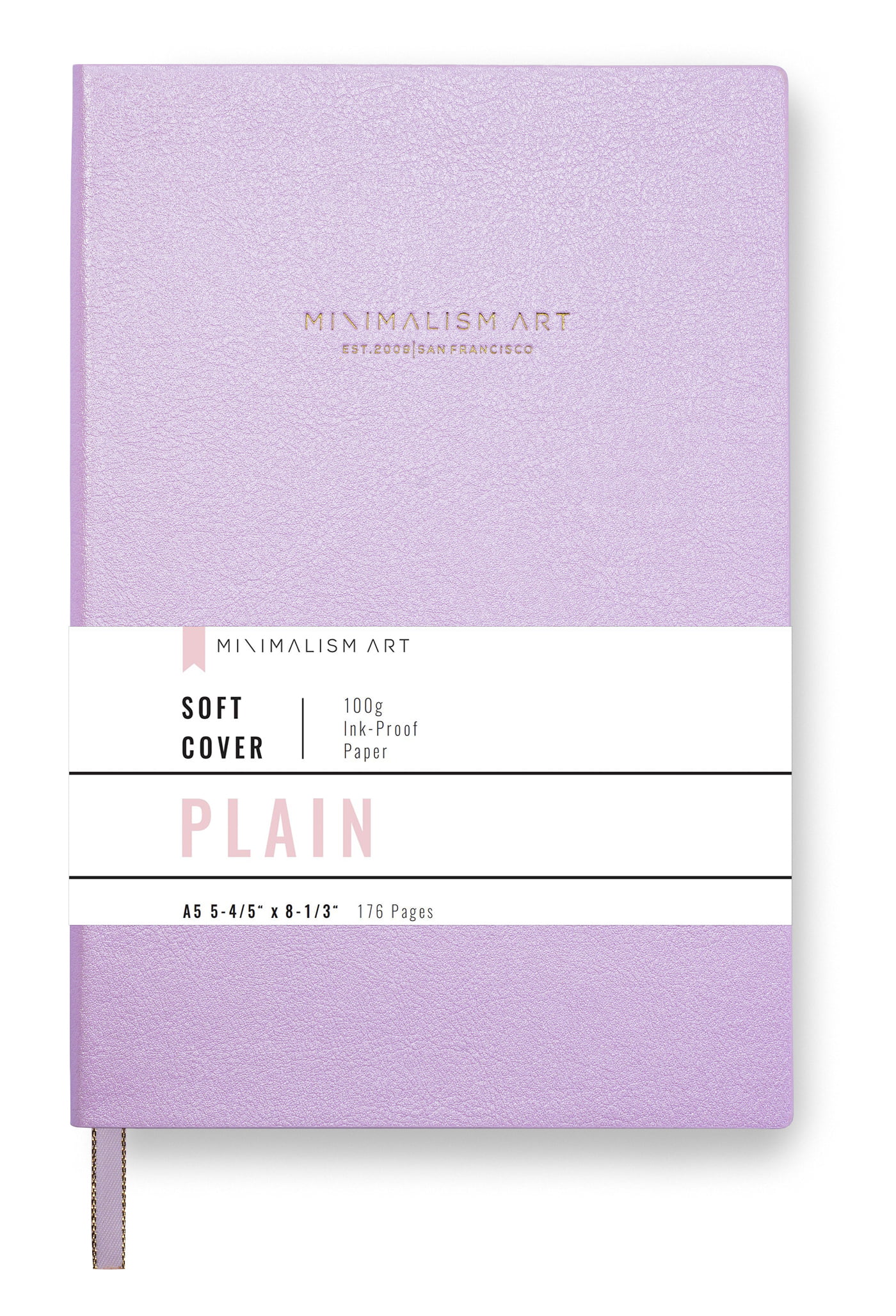 Medium Size San Francisco Fine PU Leather Classic Soft Cover Notebook Journal Minimalism Art Premium Thick Paper 100gsm A5 5.8 x 8.3 Ribbon Bookmark Plain, Black 176 Pages 
