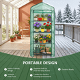 thumbnail image 3 of LIFERECORD 4 Tier Mini Greenhouse - Portable Greenhouse with PE Cover for Indoor or Outdoor, 27" x 19" x 65" Green House for Home, Green, 3 of 6