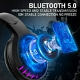 thumbnail image 4 of Wireless Bluetooth Headphone with Noise Cancellation HiFi Stereo Sound Mic Deep Bass Protein Earpad Rainbow RGB Backlight Rechageable Over Ear Headset for PC Mac Game Travel Class Home Office(Black), 4 of 9