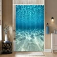 thumbnail image 2 of Blue Ocean Beach Shower Curtain, Nature Underwater Sea World Scene Bathroom Curtains Waterproof Fabric, 36X72 Inches, 2 of 6