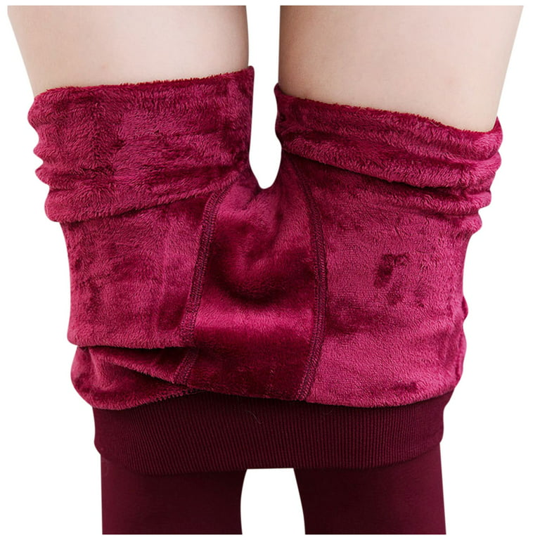 Women Warm Winter Tight Thick Velvet Wool Cashmere Pants Trousers