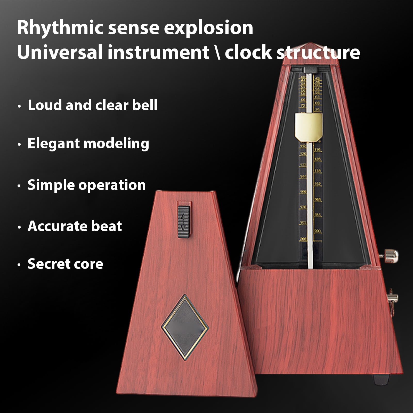 Mechanical Metronome Mechanical Metronome Portable Tower Style Metronome Accurate Beat for Piano Guitar Drum Music Studio