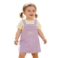thumbnail image 2 of Liyamei Baby Girls Outfits, Toddler Summer Set, Layered Straps Embroidery Dress Bodysuit Twin Set Purple 12-18 Months, 2 of 6