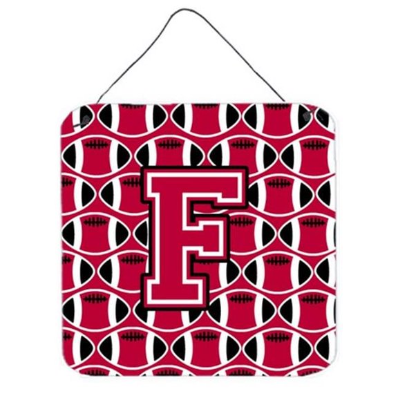 Letter F Football Crimson & White Wall or Door Hanging Prints