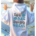 thumbnail image 3 of YOU ARE DOING GOOD Graphic Unisex Fleece Hooded Sweatshirt, 3 of 11