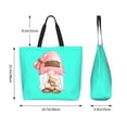 thumbnail image 6 of Bingfone Canvas Tote Bag for Women with Inner Pocket Aesthetic Cute Shopping Tote Bags Reusable Grocery Bags-Coffee Gnome (1), 6 of 9