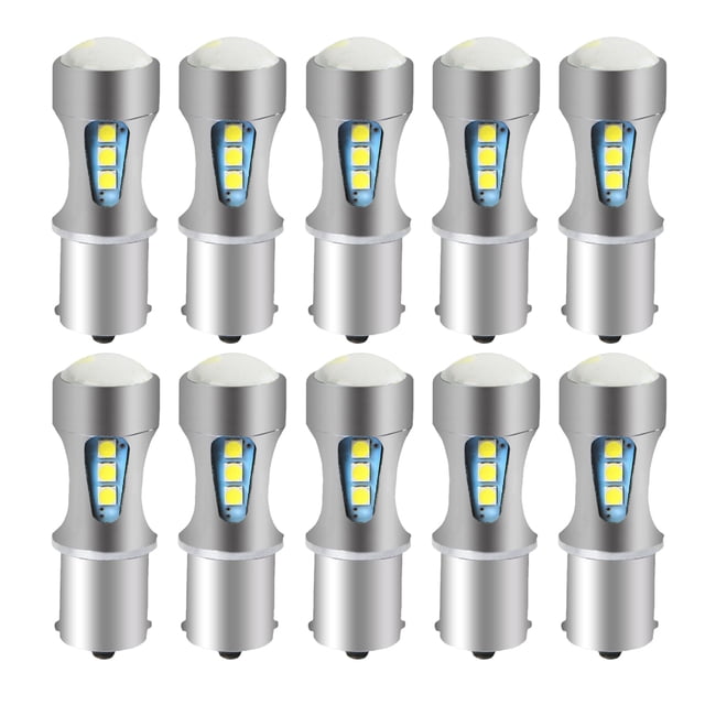 Riwesomey 10 piezas de luz de freno de coche, repuesto de lámpara de señal de giro automotriz, equipo de iluminación de marcha atrás trasera de Bombillas para automóviles tipo 5 Riwesomey VI018386-05