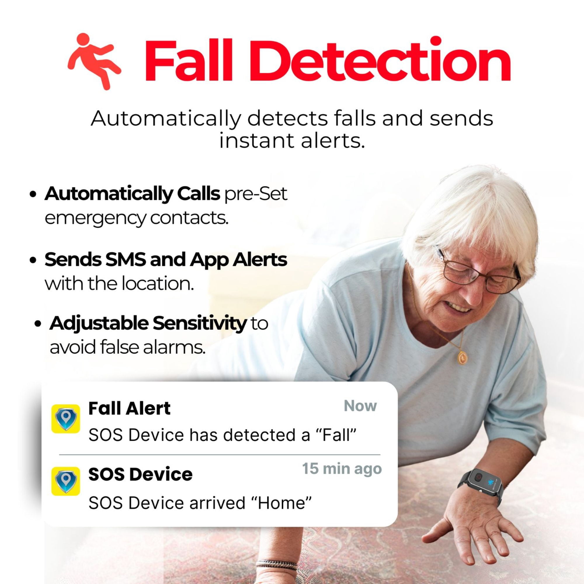 Seculife New 2026 Elderly Fall Alert SOS Smartwatch, Medical Alert, 2 Way Calling, SOS Button, GPS Tracking, Heart & Temperature, Heart Rate Monitor, Pedometer, Elderly Health Life Alert