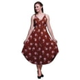 thumbnail image 1 of Bimba Robe Midi à Cordon Imprimée Florale pour Femmes, Bretelles Spaghetti, Tenue de Plage - Grande Taille, 1 of 1