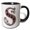 Black/White, variant on 3drose, Pretty Image of Ruby Jeweled Monogram Letter S, 11oz Mug