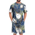 thumbnail image 2 of Pajamas for Men Halloween Pumpkins Print Mens Pajama Set Short Sleeve Crewneck & Pajama Shorts, 2 of 7