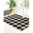 thumbnail image 5 of Lahome 3'x5' Checkered Easy Jute Area Rug,Outdoor Patio Rug Washable Rugs for Entryway Checkerboard Indoor Outdoor Living Room Classroom Rugs,Farmhouse Neutral Non Slip Black Carpet for Bedroom, 5 of 8