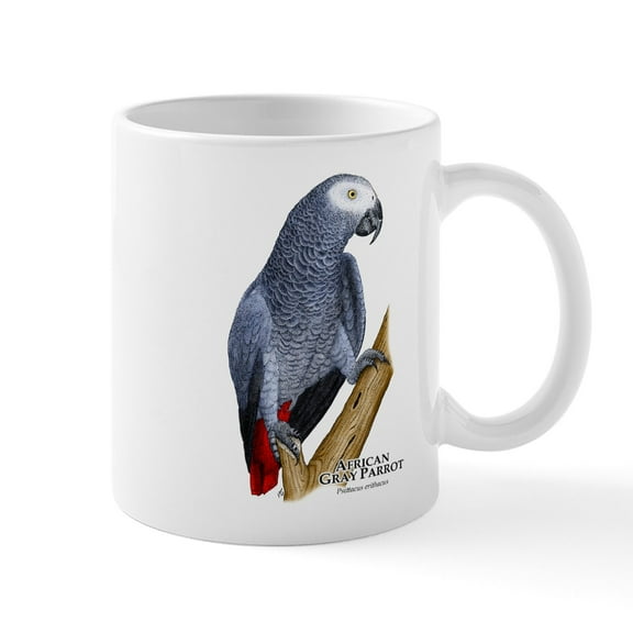 CafePress - African Gray Parrot Mug - 11 oz Ceramic Mug - Novelty Coffee Tea Cup