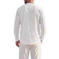 thumbnail image 3 of INSPIRE CHIC Men's Cotton Linen Shirt Long Sleeve Button Down Casual Shirts M White, 3 of 6