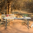 thumbnail image 3 of 6ft Heavy Duty Folding Table, Fold in Half Plastic Table with Handle, Portable Indoor Outdoor Utility Table for Party, Picnic, Camping, BBQ & Kitchen, 3 of 8