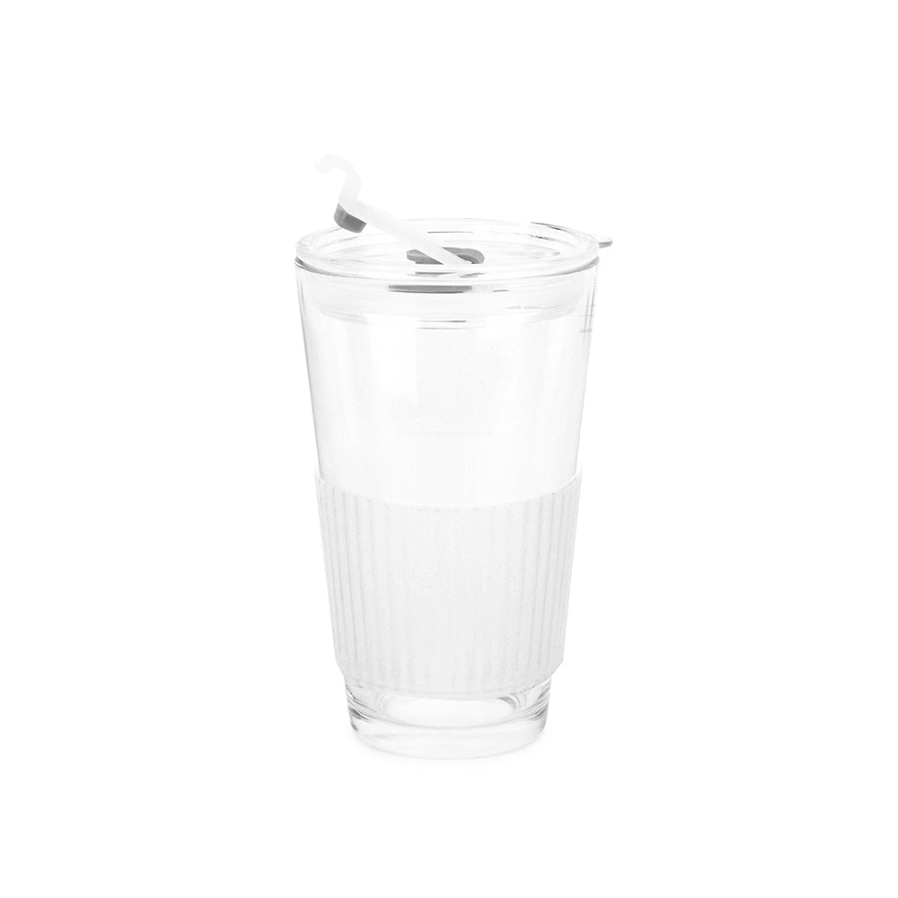 EcoFriendly Reusable Glass Coffee Mug with Glass Straw