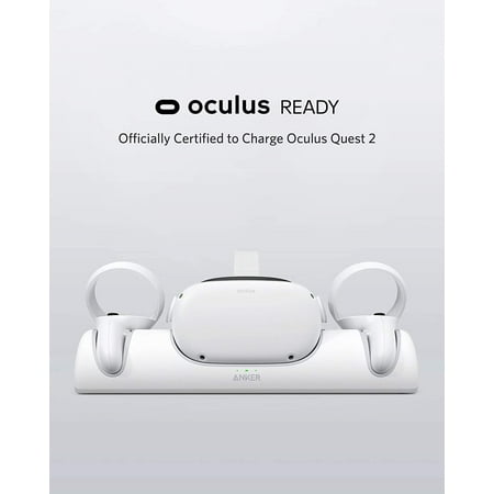 Anker - Charging Dock with Rechargeable Batteries for Meta Quest 2 VR Headset and Controllers - White