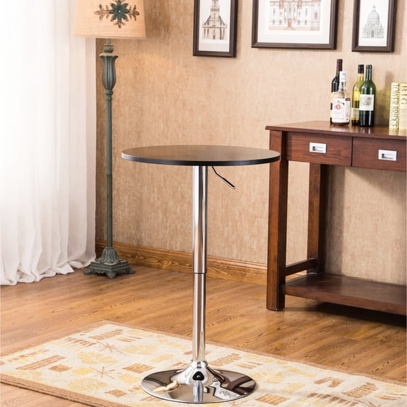 Trendy Adjustable Black Bar Table for Modern Home Gathering