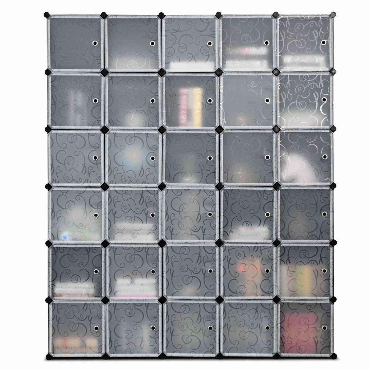 30 Cube Clothes Organizer Storage Cubes Portable Wardrobe Bedroom