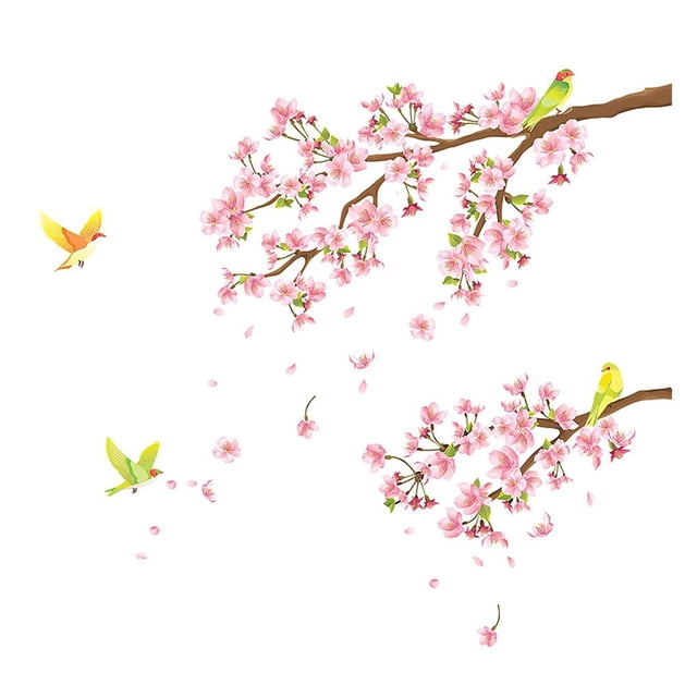Papel Tapiz Decorativo De Flor De Ciruelo, Pegatina De Pared De Urraca Para Sala De Estar, Dormitorio, Festivales Monstrate HA026906-01