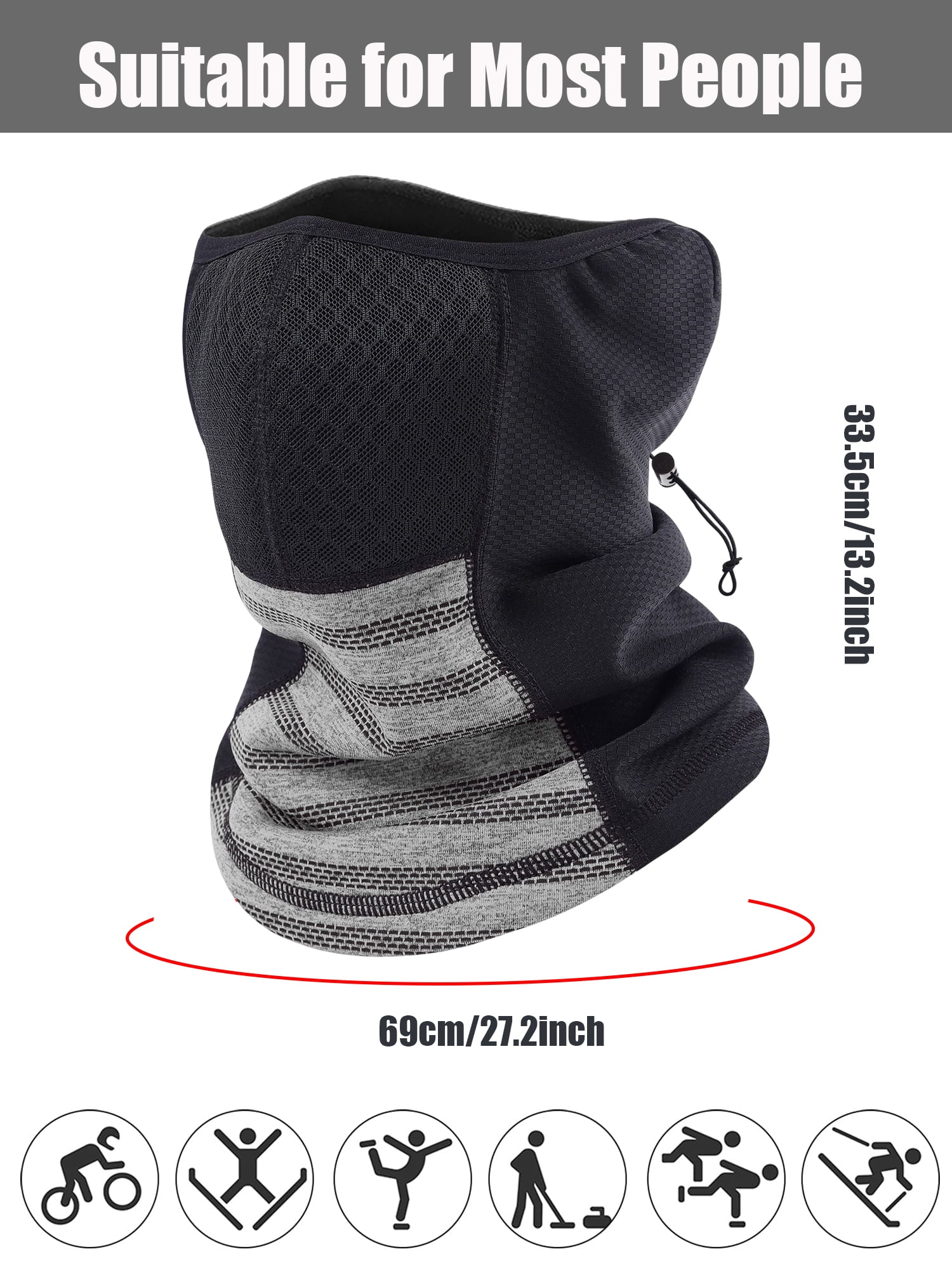 3 Pack Face Thermal Mask for Men Women Balaclava Cold Weather Masks Light Gray