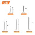 thumbnail image 3 of #4 X 1/2"" 5/8"" 3/4"" 1"" 1-1/4"" Juego De Tornillos Para Madera Helifouner 200 Piezas Kit Surtido De Tornillos Autorroscantes De Cabeza Avellanada Phillips Tornillos Para Madera De Cabeza Plana Phil, 3 of 5