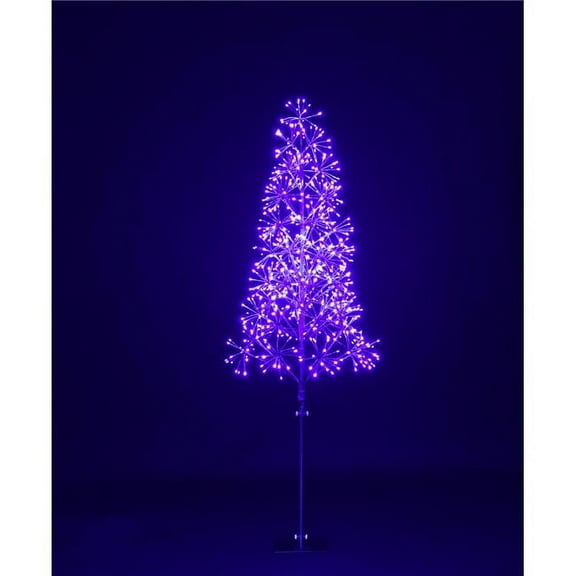 6' Purple Starburst LED Tree