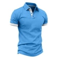 thumbnail image 5 of Agkizg Men Short Sleeve Shirts, Lapel Button Front Solid Color Soft Breathable Casual Tops Lightweight Pullover Tees Daily Business Office Outdoor Summer Basic Wear, 5 of 5