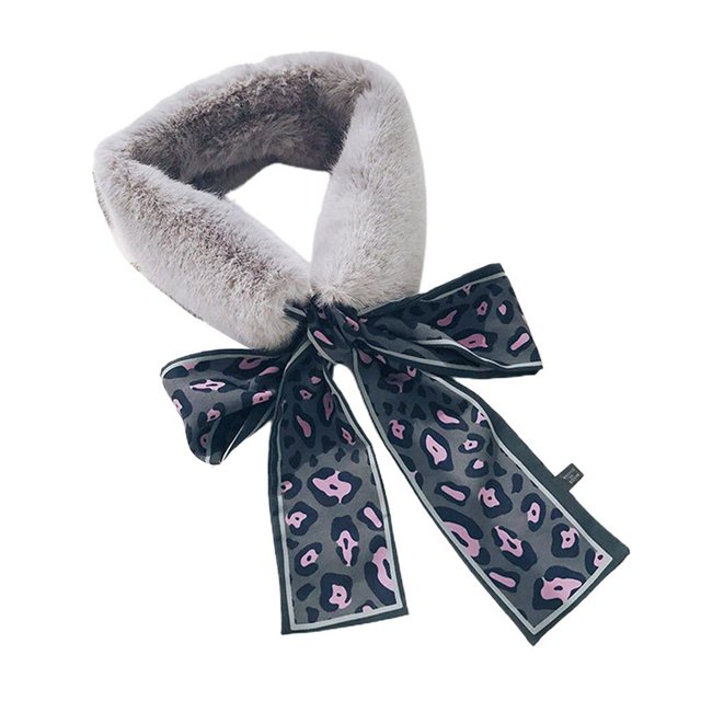 Bufanda de cuello de invierno para mujer Soledad Peluche Gris