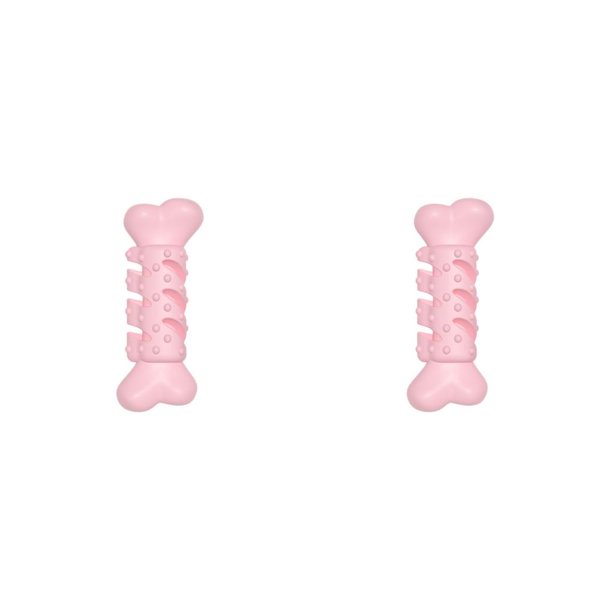 Billuyoard Juguete universal para masticar comida para mascotas, juguete para masticar TPR, juguetes para descomprimir, entretenimiento, Rosado 2piezas