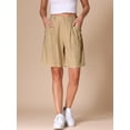 thumbnail image 4 of DARING DIVA Women's Linen Summer Bermuda Shorts X-Large Khaki, 4 of 6