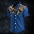 thumbnail image 2 of RUTAYY Men's Shirts Denim Short Sleeve Casual Button Down with Pocket Turndown Collar Comfortable Daily Wear Chic Holiday Blouse, 2 of 3