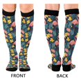 thumbnail image 4 of FORMRS Womens Knee High Socks Casual Long Thick Travel Daily Wear, 1 Pair, Pink Floral Flamingo, 4 of 6
