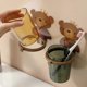 thumbnail image 4 of Cute Bear Free Punch Mouthwash Cup Bathroom Storage Box Suction Wall-Mounted Pink and transparent, 4 of 4