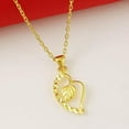 thumbnail image 3 of K-KED 24K Gold Plated Leaf Pendant Cross Necklaces Chain Ladies Wedding Delicate Jewelry Gift, 3 of 6