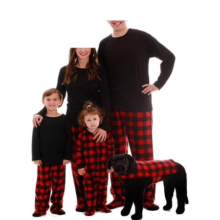 

Matching Christmas Family Pajamas Sets Buffalo Plaid Christmas PJ s Tee Pants Loungewear for Women Men Baby Kids