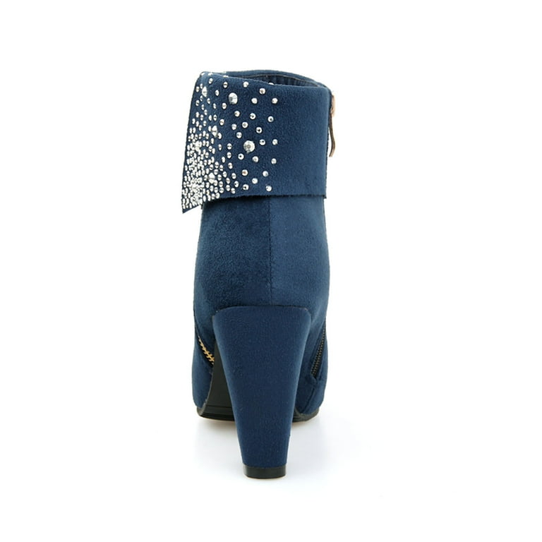 Aoochasliy Womens Shoes Boots High-heeled Rhinestone Short Wedding Boots  Basic Clothes - Walmart.com