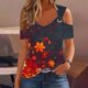 thumbnail image 2 of Blusas de Manga Corta para las Mujeres Sexy Frío Hombro Suéter Cuello en V Top Sólido, Blusas para las Mujeres Casual, 2 of 5