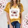 thumbnail image 3 of Top de manga corta con estampado de degradado Sexy de verano para mujer con cuello en V y estampado de día regular para mujer OAVQHLG3B Store lin121212, 3 of 4