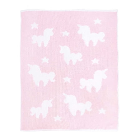 UPC: 0812091035003 | Tadpoles Ultra Soft Chenille Knit Baby Blanket Pink and White Unicorns