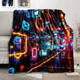 thumbnail image 4 of Lightning Bolt Blanket - Lightning Bolt Throw Blanket Lightning Bolt Gift Blanket for Girls Lightning Blanket for Adults Kids Lightning Fleece Blanket Camping, 60" x 50", 4 of 6