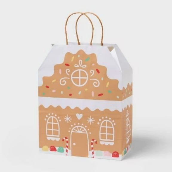 Small Gingerbread House Christmas Gift Bag Colorful - Spritz